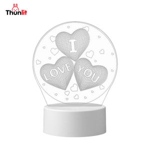 Thunlit Hình trái tim ánh sáng ban đêm quà tặng ngày Valentine cho cô gái bạn gái người yêu bạn trai quà tặng sinh nhật sáng tạo 3D ánh sáng ban đêm