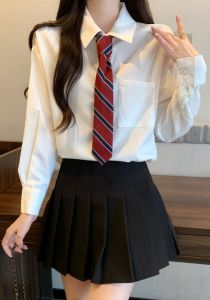 Slimming Effect JK Shirt Short Sleeve Womens Inner Wear Anti-Wrinkle Set Spring Autumn plus Size College Style Female Top