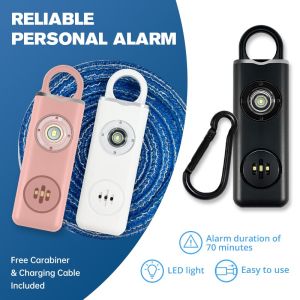 He Original Personal Safety Siren for Women - 130dB Siren Strobe & Key Chain 3 Pop Colors AF2004 Anti Robbery Call for Help