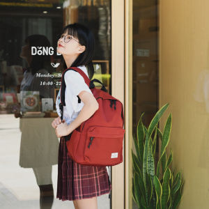 Forever Cultivate Solid Color Backpack Female K-style Middle School Student Schoolbag Female Ins Style Simple Backpack Male