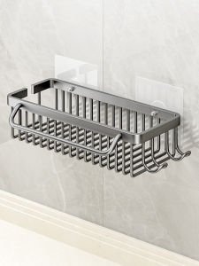 Bathroom Wall Mounted Storage Rack No Drilling Required Modern Style Single Layer Shelf for Wash Basin Toilet And Shower Area