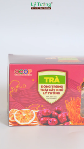 Trà Đông Trùng Trái Cây Khô Lý Tưởng 120g Hộp Trà Gồm 8 Gói NhỏSản Phẩm Đạt Chứng Nhận OCOP 3 Sao Của Thành Phố Hà Nội