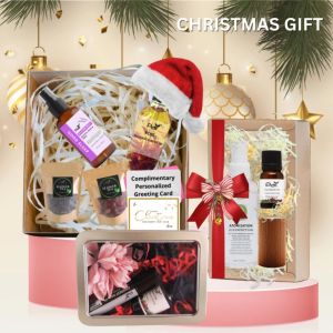 Joyful Holiday Wellness Gift Set with Pillow Mist & Floral Tea - Perfect for Christmas/New Year