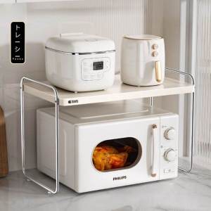 Kệ để lò vi sóng 2 tầng thép carbon kết hợp inox 304 chân hình thang siêu chắc chắn