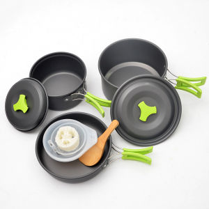 DS-308 ชุดหม้อสนาม COOKING SET หม้อแหง หม้อแคมป์ปิ้ง สำหรับ 3-4 คน พกพาสะดวก