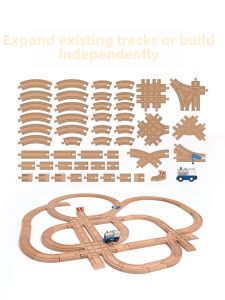 LEKU | Expanding Track Set for Kids Train Compatible Toy Building Blocks