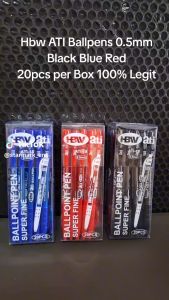 20Pcs HBW Ati-18 Ball Point Pen Retractable Super Fine Point Ballpen 0.5mm School Office Supplies