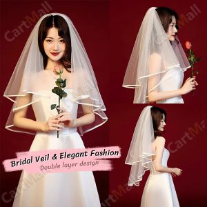 Elegant Wedding Veil Lace Edge Bridal Veil For Birthday Photo High-end
