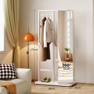 TINGXU | Moveable Multi-functional Storage Bookshelf Mirror Retro Style Home