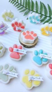 Nến thơm chân mèo in nổi 3D màu Pastel sáp ong thiên nhiên phong cách Bắc Âu