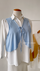 Plus Size (3XL-6XL) Plaid Ironless Cool Fabric Full Button Kemeja Blouse Muslimah Top (4100)