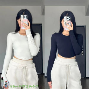 New Arrival~ Recommended Short Fit T-Shirt Long Sleeve Yoga Wear Womens Sweet Cool Style Autumn Fashion round Neck Top