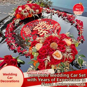 High-Quality Wedding Car Front Floral Decoration Set