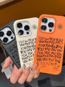 Cute Graffiti Apple 16ProMax Semi-Enclosed Mobile Phone Case Creative Trendy Design High Aesthetic Value Soft Shell for iPhone