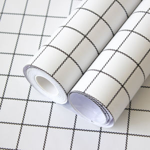 วอลล์เปเปอร์ลายสก๊อตมีกาวในตัว INS สติกเกอร์ติดผนังกันน้ำกันความชื้นวอลล์เปเปอร์สติกเกอร์ติดห้องนอนอบอุ่นหอพักนักเรียนสติกเกอร์ติดเดสก์ทอป