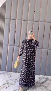 Chika Dress Gamis Set Hijab Motif Rayon Busui Friendly