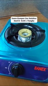 Sanex Kompor Gas Stainless Steel K-808S 1 Tungku / Kompor Stainles Set / Kompor Regulator / Kompor Murah Set /  Kompor Warung / Kompor Dagang / Kompor Regulator /  Kompor  Gas /  Kompor Api Biru /  Kompor Masak / Kompor Dapur  /  Kompor Meja