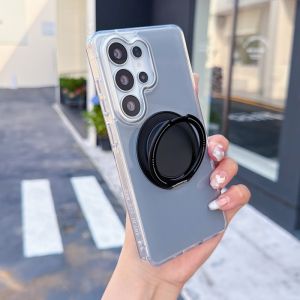 360° Rotary Ring Bracket Shockproof Phone Case For Samsung Galaxy S25 S23 S24 22 S26 Ultra Plus For Magsafe Magnetic Clear Cover