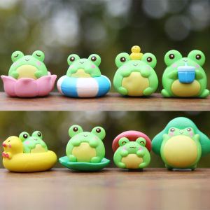 Cute Healing Frog Toy Figure New Arrival Desktop Decoration Car Ornament Blind Box Gift PVC Material Static Design Japanese Style