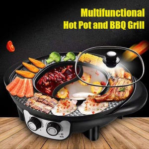 ⭐️【Local warehouse+COD】⭐Multifunctional Hot Pot and BBQ Grill with Frying Grilling and Soup Features Original Version