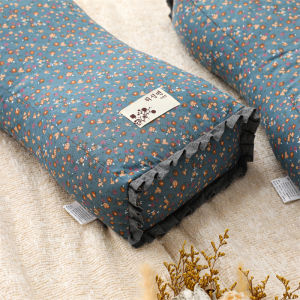 หมอนบัควีทผ้าฝ้ายแท้ลายดอกไม้เล็กหมอนรองเอวหมอนทรงคงที่หมอนรองคอหมอนบัควีทสำหรับคนเดียวในหอพักช่วยให้นอนหลับ