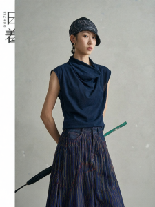 Chivalrous Style Sleeveless Knitted T-Shirt Blouse