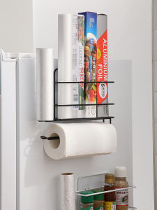 Plastic Wrap Storage Rack Punch-Free Refrigerator Side Sidewall Hanger Kitchen Towel Rack Storage Rack Freshness Protection Package Shelf
