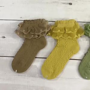 2023 Autumn Kids Socks For Girls Lace Tutu Baby Cotton Princess Childrens Girls Socks Fashion Ruffled Teenagers Sock 1-15Years
