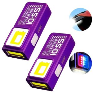 LED Keychain Flashlight Rechargeable 550LM Portable Mini Torch Pocket Lantern Flood Work Light With Magnet For Emergency