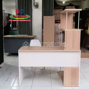 Distrindo - Meja Serbaguna / Meja Belajar / Meja Kerja dengan Rak Buku bisa dipindah ke Kiri Kanan