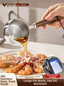 Snainy | Heat Resistant Stainless Steel Oil Ladle 304 Food Grade