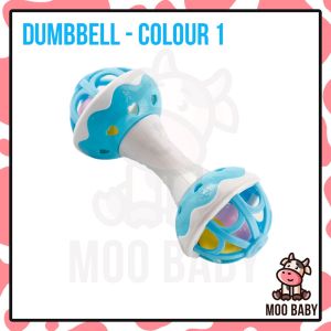 ⭐Moo Baby Rattle Dumbbell Hand Rattle Toys for Baby Mainan Baby Newborn Toys Mainan Baby 10 Bulan Toys for Newborn 宝宝玩具