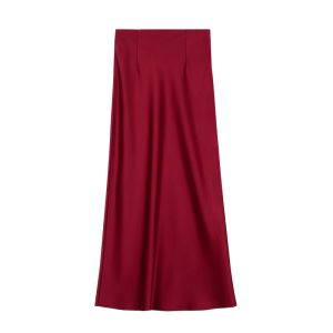 KEIGAN | Satin Acetate Glossy Draped Half Skirt