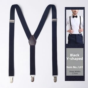 Adult Men Suit Shirt Strap Suspenders Mens and Elderly Pants Elastic Strap Clip Young People Retro Accessories