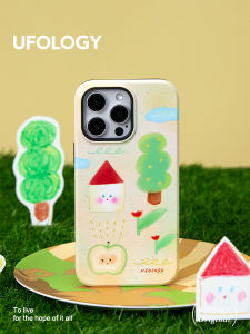 UFOLOGY Original Illustration Spring Theme Full Cover Magnetic Absorption Cute Cartoon Phone Case for 15Promax 14Pro 13 12 17 16