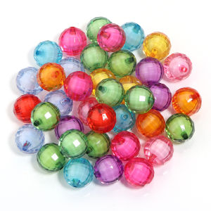 20-100pcs 8/10/12/14/16/18/20mm Faceted Acrylic Beads Loose Spacer Beads For Jewelry Making DIY Bracelet Necklace Accessories