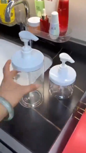 Large Capacity Pump Empty Bottle Clear Empty Dispenser Bottles Portable PET Shampoo Lotion Container Durable Press Bottle Travel Lotion Shampoo Bottles