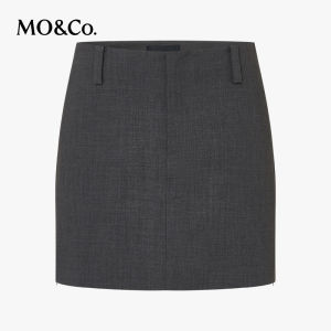 MO&Co. | Deconstructed Zip Slit 2-Way Skort High Waist A-Line Shorts