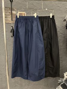 กางเกงขายาวทรงตรงเอวสูงสไตล์เกาหลีสำหรับผู้หญิง ทรงหลวม ผ้าโพลีเอสเตอร์ผสมคอตตอน ทรงบาง ฤดูร้อน 2025