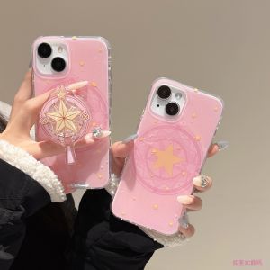 เคสโทรศัพท์มือถือแบบรูดตัวการ์ตูนสำหรับ Apple iPhone 17 pro Max 15 pro Max 16 pro 14 pro 13 ป้องกันการตกหล่น สีชมพู