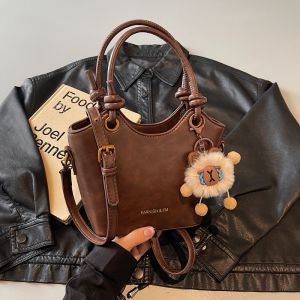 Casual Style Small Bucket Bag with Zipper Pocket for Work Crossbody Bag Soft PU Leather New 2024 Fashion Handbag Womens Bag