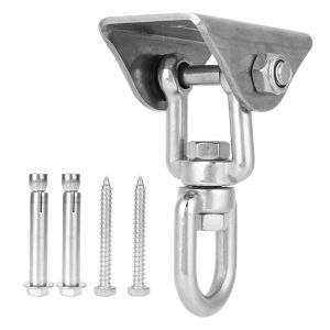 Swing Suspension Hook Swing Hanger Stainless Steel Rotatable Hammock Swing Hanger Hook Fixed Plate Hanging Chair Kit Accessory