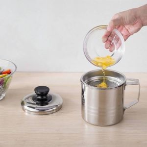 OIL POT 1 Liter / WADAH SARINGAN MINYAK STAINLESS STEEL 1300ml / TEMPAT SARINGAN MINYAK GORENG