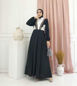 Gamis Rara new arrival dress kombinasi brukat mix renda Mewahm