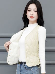 Heattech Thickened Inner Velvet Vest Female Short Autumn and Winter K-style down Cotton-Padded Vest Lightweight Base Cashmere Vest