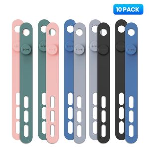 TOPK | TOPK Silicone Cable Ties Assorted Color Reusable Heavy Duty Cable Organizer Management for Fastening Cords and Wires