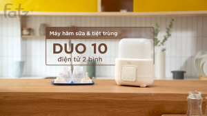 Máy hâm sữa và tiệt trùng điện tử 2 bình FATZ BABY Duo 10 FB3211BK hâm sữa hâm thức ăn tiệt trùng