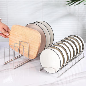 Kitchen Organizer Rack for Plates and Bowls Storage Dish Drying Rack Plate Holder for Pantry Cutting Board Organizer Rack