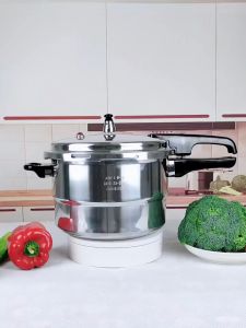 SRF Stainless Steel Pressure Cooker 3L4L5L7L9L11L Dual Purpose for Gas & Induction Stove Multi-Function Stew Steam Boil Pot Anti-Scald Handle Safety Valve