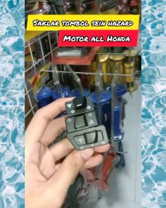 Saklar Tombol Hazard + Sein / Saklar Hazard Trapesium Untuk Supra Beat Karbu Mio Vario Scoopy Nmax / Tombol Sen Sein Universal Honda Suzuki Yamaha Dll